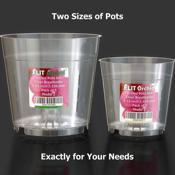 Orchid Pots with Holes - Breathable Clear Plastic - Picture 3 of 6